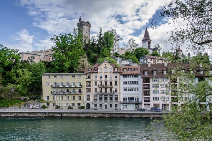 Tourst Hotel (the last building on the left), shot taken from the other side of the River.