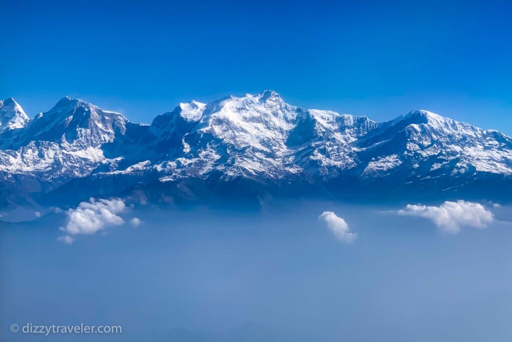 Himalayas mountain range from the sky